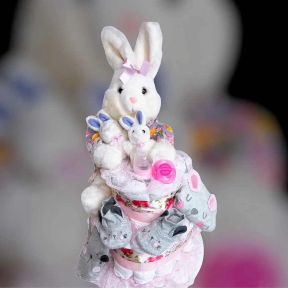 Bunny Diaper Cake, Easter Diaper Cake